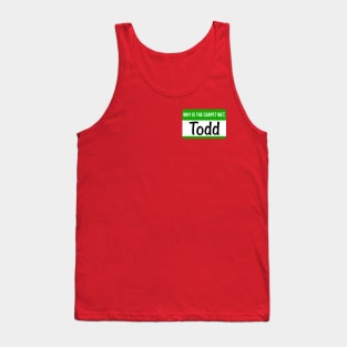 Christmas Vacation Todd and Margo Name Tag Tank Top